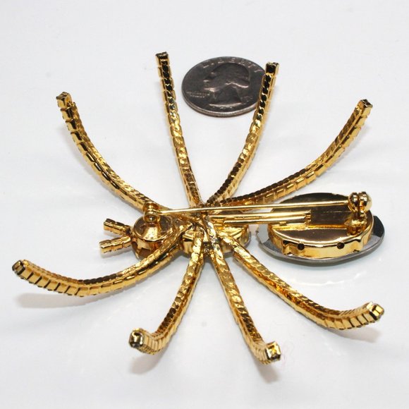 Large Rhinestone Spider Brooch - Picture 5 of 5